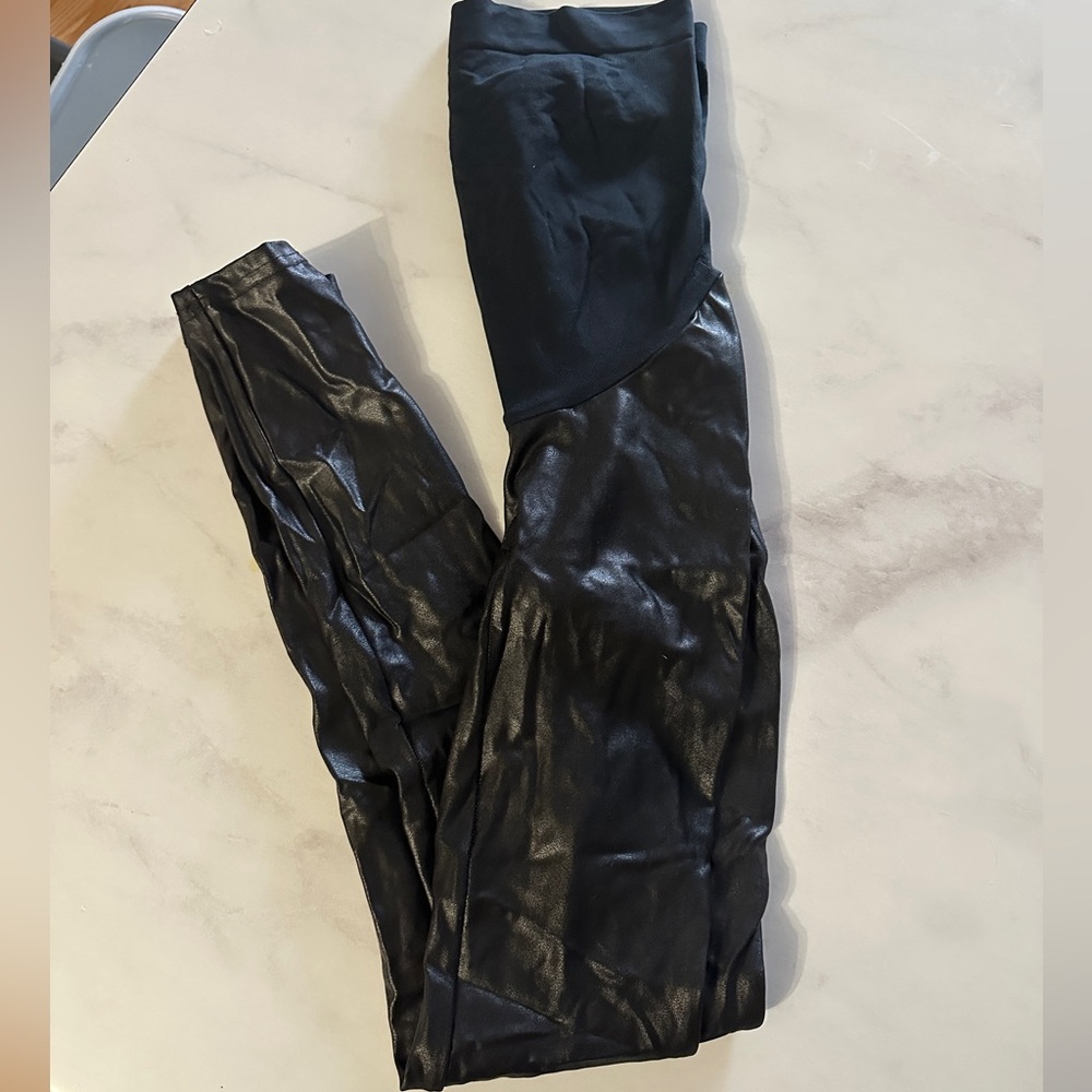Spanx Faux Leather Maternity Leggings